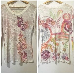 Vintage 2010 Maurices butterfly burnout shirt